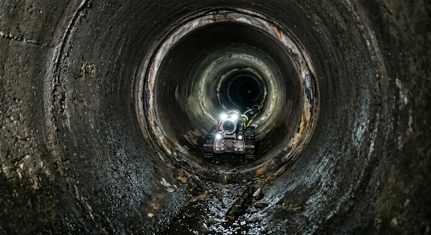Robotic sewer camera inspecting pipe interior for Sewer Line Cleaning in South St. Paul